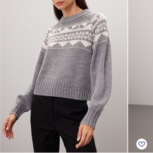 Gray Fair Isle Crewneck Sweater